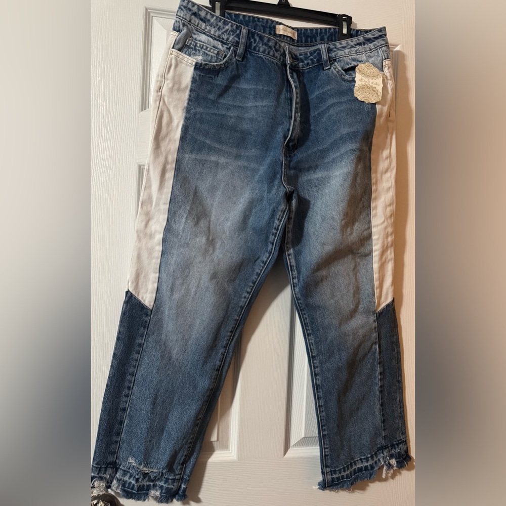 Two-Tone Denim Jeans
